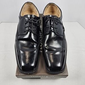 Florsheim Alav La Black Leather Bicycle Toe Dress Shoes Mens 12 D 11256-001